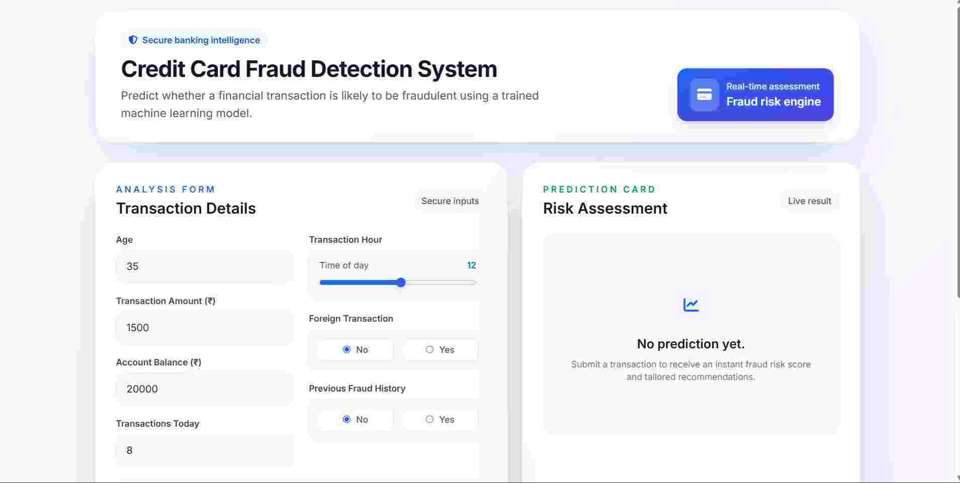 Credit Card Fraud Detection - Built a machine learning model to detect fraudulent credit card transactions using transaction-related features. project screenshot